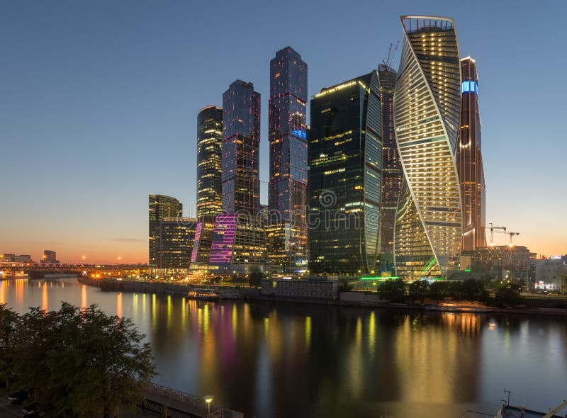 Горизонт Москв-города Город Москва, Россия стоковое фото rf Горизонт Москв-города Город Москва, Россия стоковое фото rf
