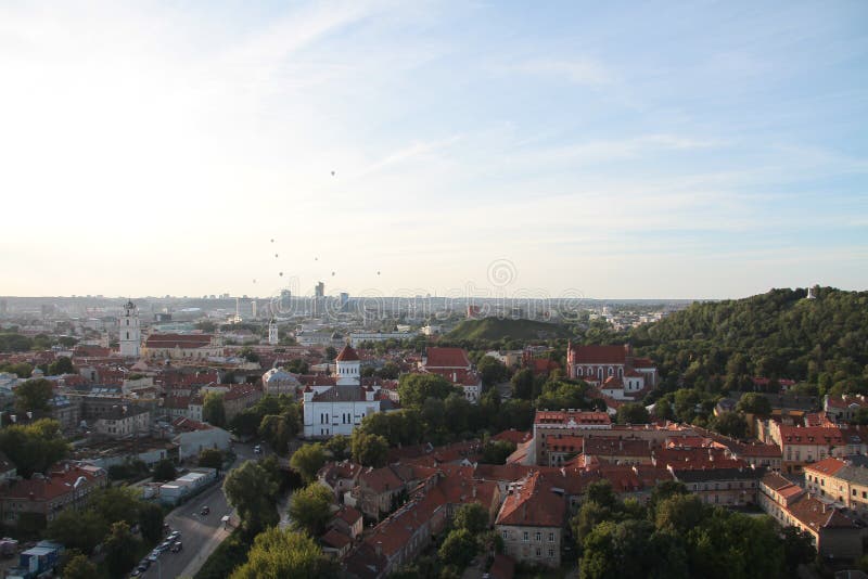 Город Вильнюса & x28; Lithuania& x29; , вид с воздуха стоковые фото Город Вильнюса & x28; Lithuania& x29; , вид с воздуха стоковые фото