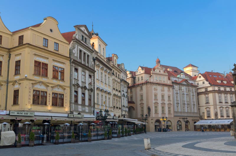 городок восхода солнца prague каф старый квадратный стоковая фотография