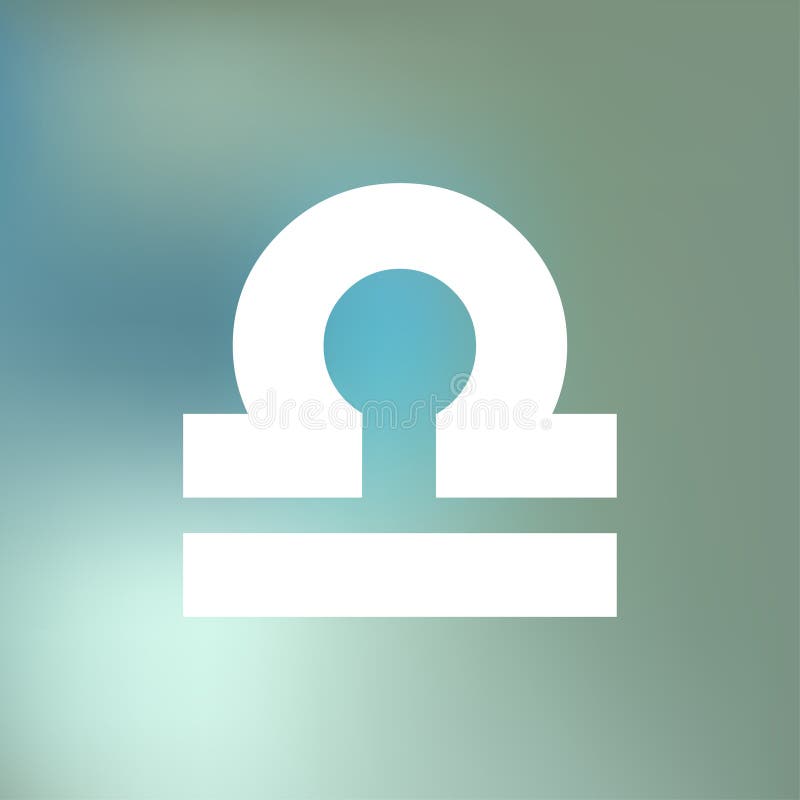 ГОРОСКОП Libra ПОДПИСЫВАЕТ ЗОДИАКА 23-ье сентября-22-ого октября, на голубой предпосылке тумана bokeh иллюстрация вектора