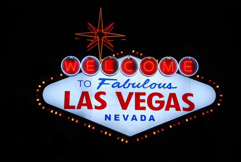 гостеприимсво vegas знака las стоковое изображение rf