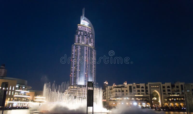 Гостиница адреса, Дубай на ноче