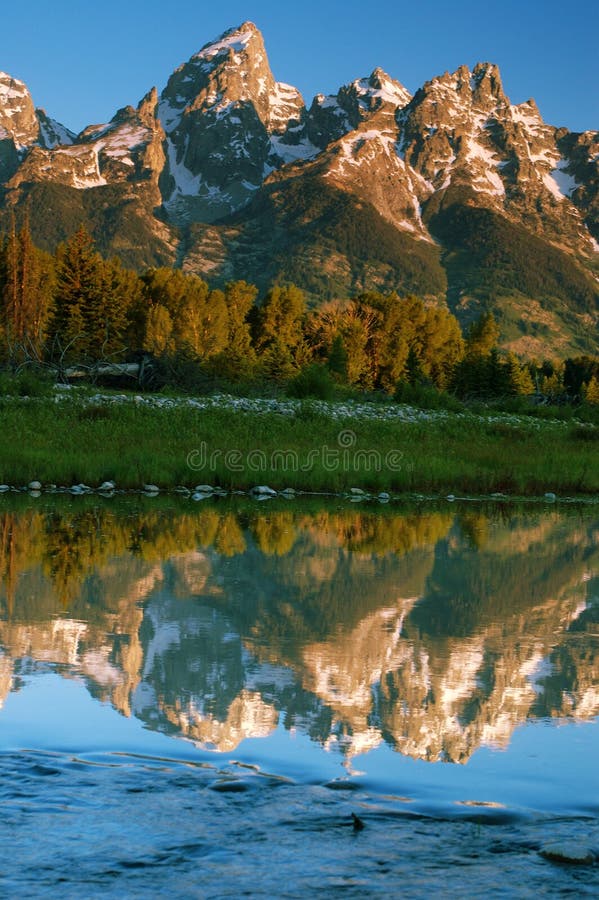 View of Grand Teton from Snake River, Grand Teton National Park, Wyoming. View of Grand Teton from Snake River, Grand Teton National Park, Wyoming