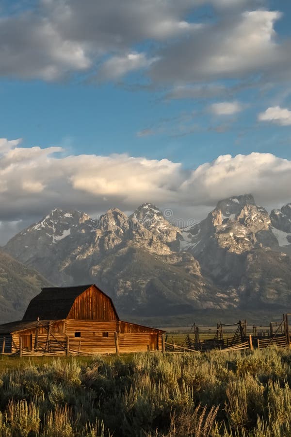 Barn in the foreground of the Grand Tetons in wyoming. Barn in the foreground of the Grand Tetons in wyoming.