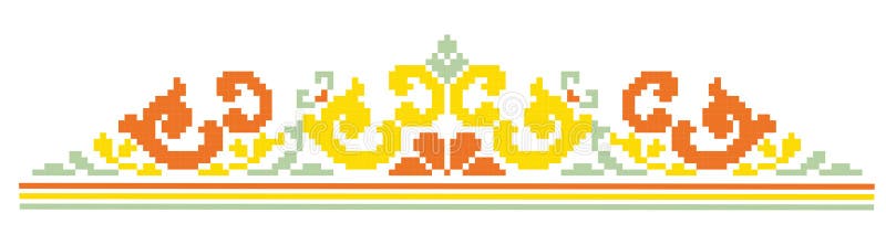 Границы картины пиксела для вышивки крестиком иллюстрация штока Границы картины пиксела для вышивки крестиком иллюстрация штока
