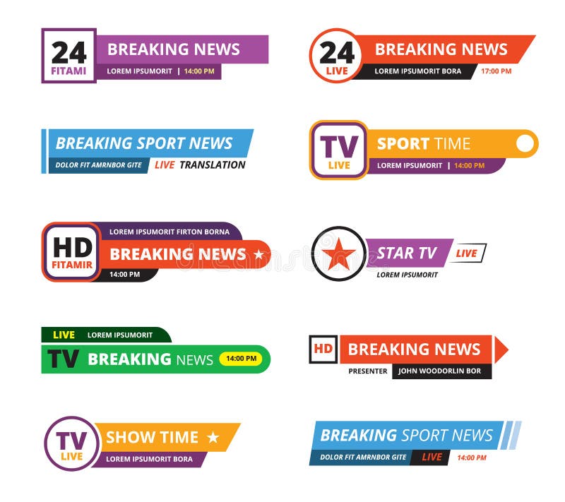 График ТВ бара интерфейса телевидения знамен последних новостей