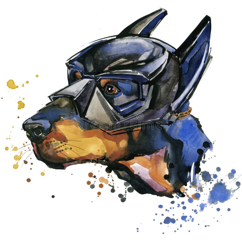 Графики футболки собаки Doberman Иллюстрация собаки Doberman с акварелью выплеска текстурировала предпосылку иллюстрация штока Графики футболки собаки Doberman Иллюстрация собаки Doberman с акварелью выплеска текстурировала предпосылку иллюстрация штока
