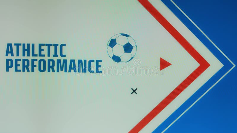 графическая презентация с надписью спортивного исполнения на светлом фоне с вращающимся символом футбольного мяча