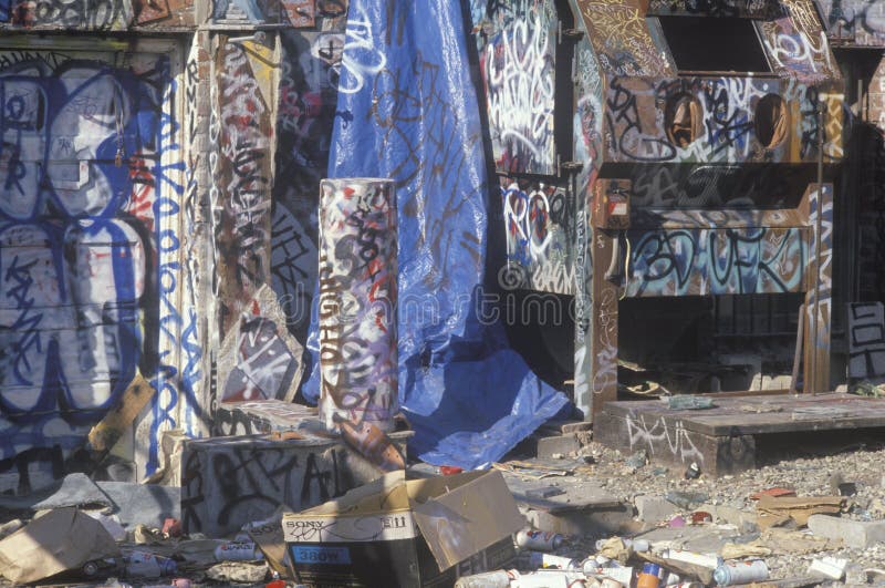 Graffiti covering an area off Sunset Boulevard in Los Angeles. Graffiti covering an area off Sunset Boulevard in Los Angeles