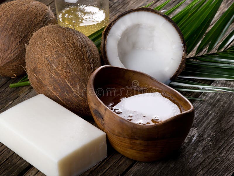 Natural coconut walnut oil and soap. Natural coconut walnut oil and soap