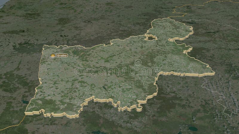 Гродно Беларусь прессовало со столицей. Спутник иллюстрация штока