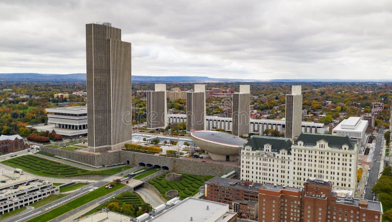 Губернатор Нельсон площадь Albany Нью-Йорк Имперского штата Рокефеллер стоковые изображения