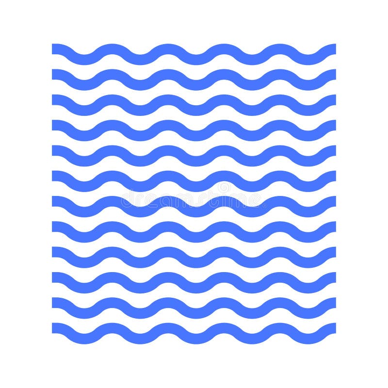 Water or waves icon. Blue wavy lines. Vector illustration.
