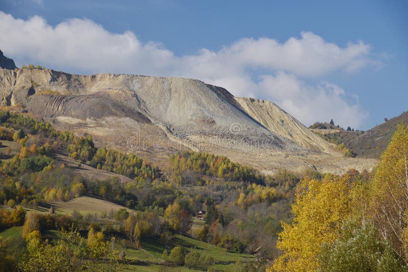 Copper mine rosia montana and tailings dams,apuseni mountains romania. Copper mine rosia montana and tailings dams,apuseni mountains romania