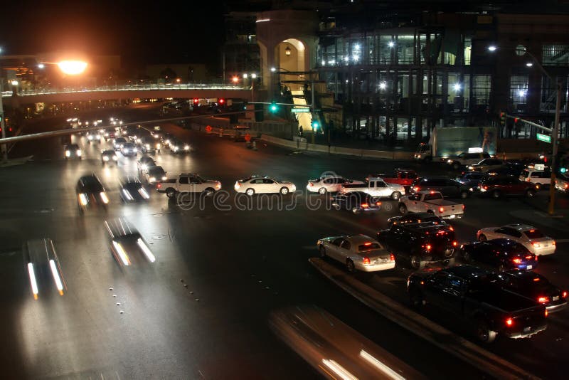 Night traffic on las vegas boulevard. Night traffic on las vegas boulevard