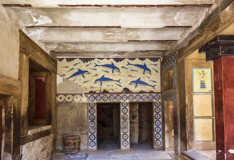 Дворец Knossos, фреска показывая дельфинов, неизвестного художника о 1800-1400 ДО РОЖДЕСТВА ХРИСТОВА Ираклион, Крит стоковое фото Дворец Knossos, фреска показывая дельфинов, неизвестного художника о 1800-1400 ДО РОЖДЕСТВА ХРИСТОВА Ираклион, Крит стоковое фото