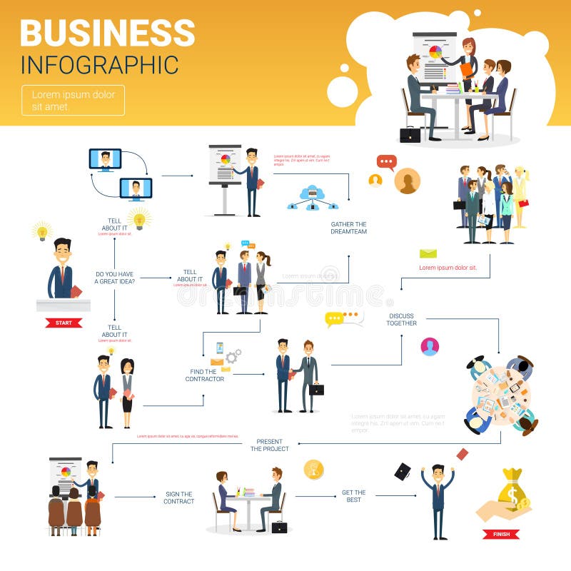 Дело Infographics установленное с космосом экземпляра для концепции успеха карьеры представления бесплатная иллюстрация