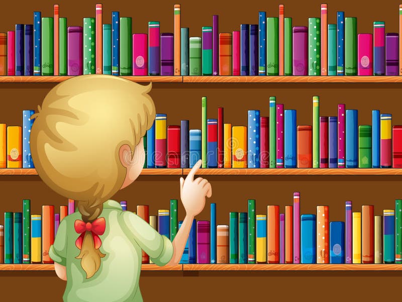 Девушка выбирая книги бесплатная иллюстрация Девушка выбирая книги бесплатная иллюстрация