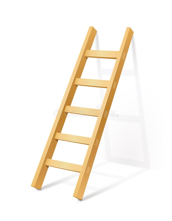 Wooden step ladder vector illustration on white background EPS10. Transparent objects and opacity masks used for shadows and lights drawing. Wooden step ladder vector illustration on white background EPS10. Transparent objects and opacity masks used for shadows and lights drawing