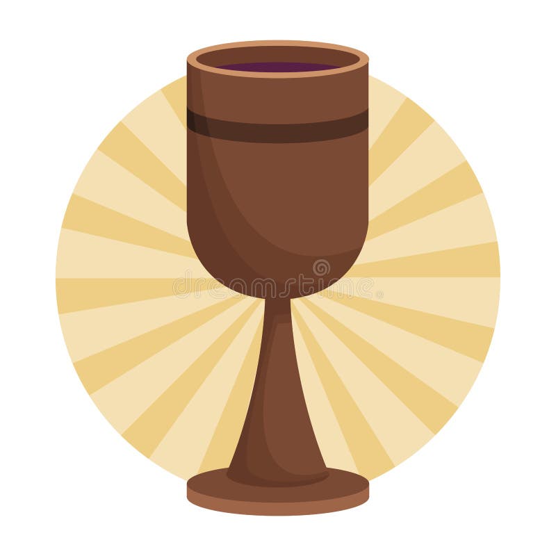 Wooden chalice wine round striped icon vector illustration graphic design. Wooden chalice wine round striped icon vector illustration graphic design