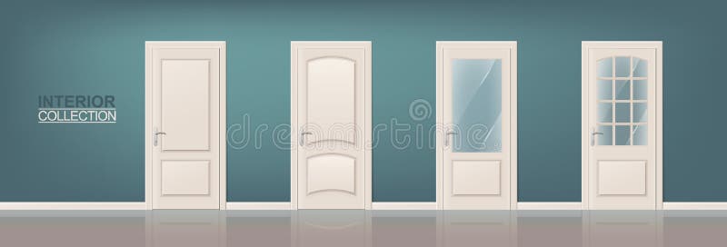 Wooden Door Set. Photorealistic Doors for Web, Print, Interiors Design. Wooden Door Set. Photorealistic Doors for Web, Print, Interiors Design