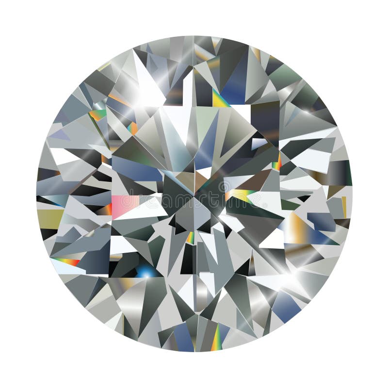 Diamond isolated on white, realistic vector illustration. Diamond isolated on white, realistic vector illustration.