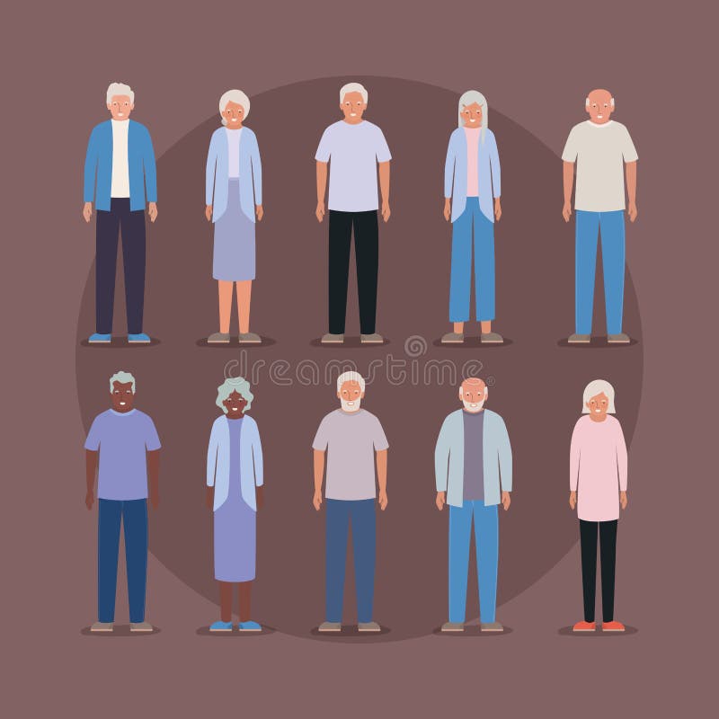 Grandmothers and grandfathers design, Elder old person grandparents family senior and people theme Vector illustration. Grandmothers and grandfathers design, Elder old person grandparents family senior and people theme Vector illustration