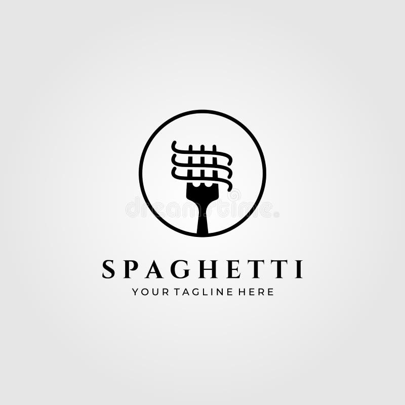 Дизайн иллюстрации вектора логотипа pasta спагетти минималистским бесплатная иллюстрация