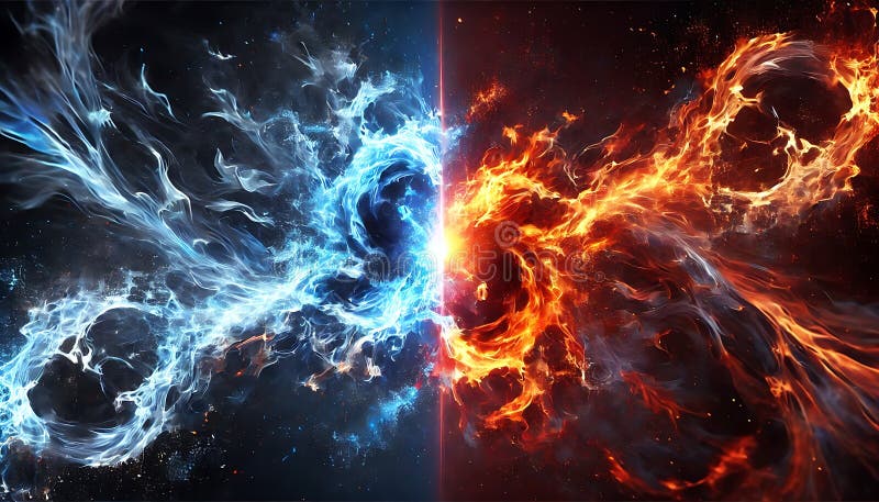 Дизайн Концепции Огня и Льда со Spark иллюстрация штока