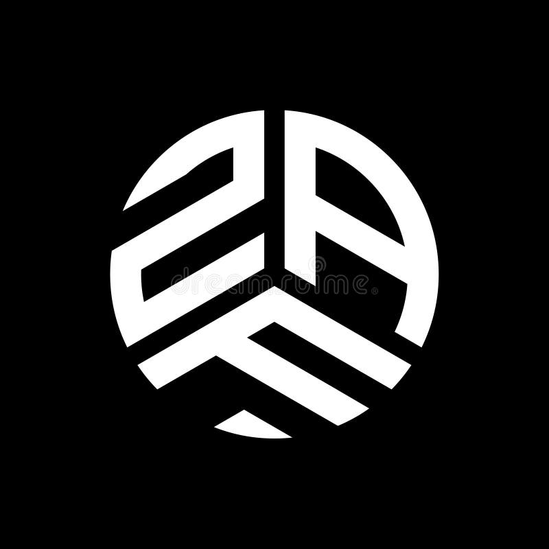дизайн логотипа запятой на черном фоне. концепция символического логотипа zaf. конструкция букв zaf