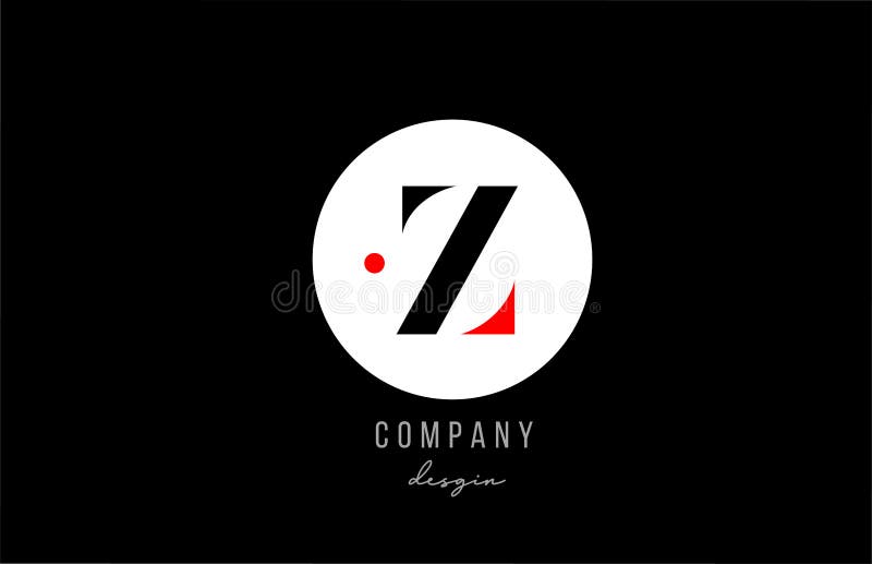 Дизайн логотипа иконы буквы алфавита z с белым кругом для бизнеса и компании