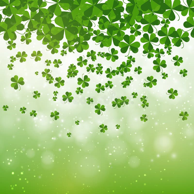 Дизайн предпосылки дня счастливого St. Patrick, открытка, шаблон, приглашение, зеленый shamrock выходит, вектор бесплатная иллюстрация Дизайн предпосылки дня счастливого St. Patrick, открытка, шаблон, приглашение, зеленый shamrock выходит, вектор бесплатная иллюстрация