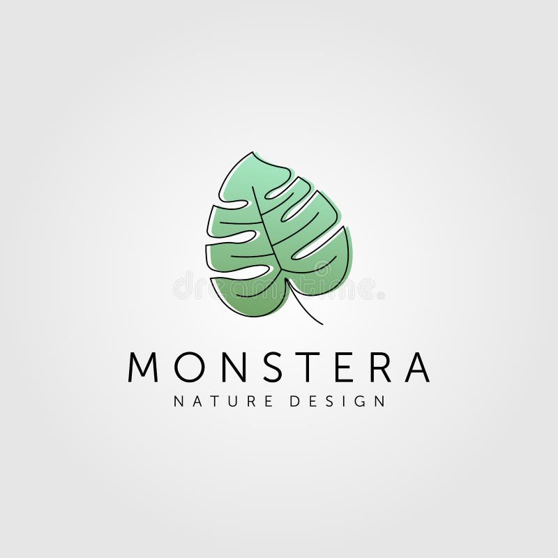 Дизайн символа иллюстрации вектора логотипа лист deliciosa monstera минималистским иллюстрация штока