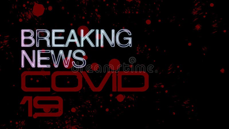 Динамическая красная анимация заголовки новостей covid 19 текста на черном фоне иллюстрация вектора