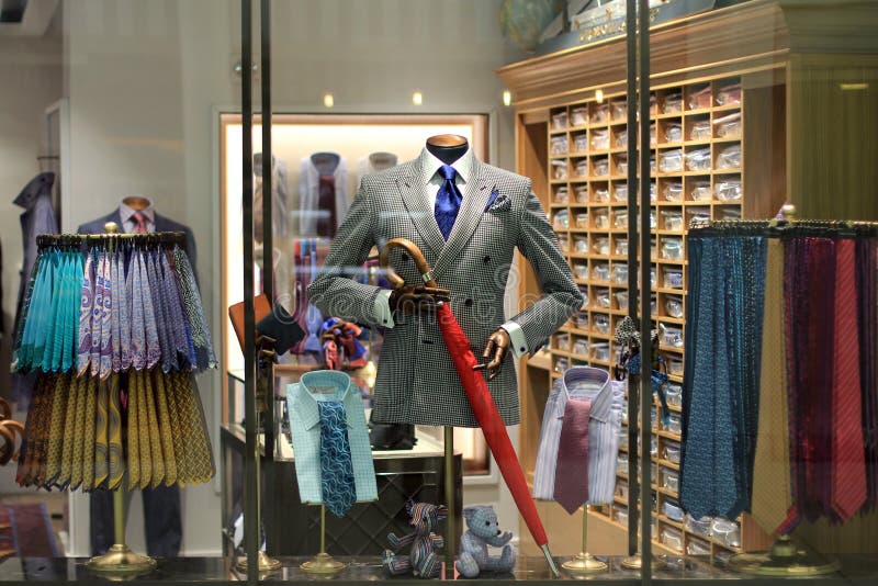 Display of mannequin in a men`s clothing store. Display of mannequin in a men`s clothing store