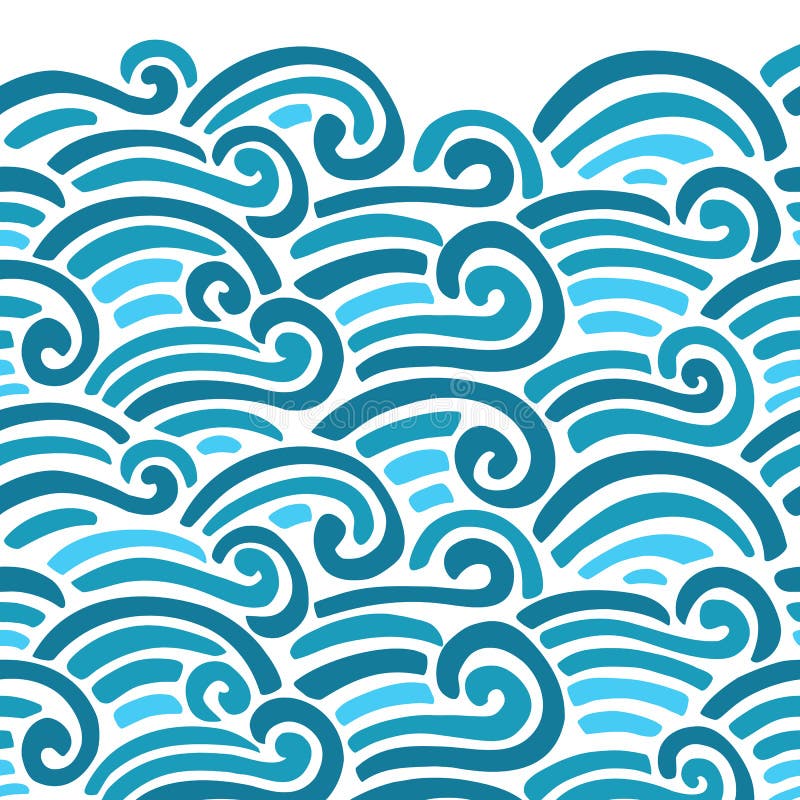 Abstract sea pattern. Vector illustration. The swell on the sea. Ocean waves.