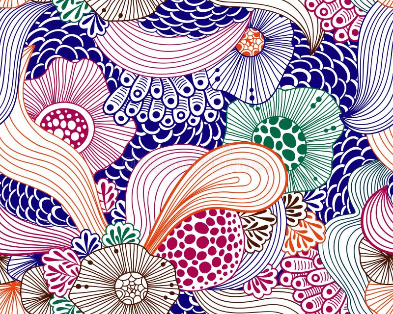 Vector abstract illustration with sea plants. Exotic tropical design.