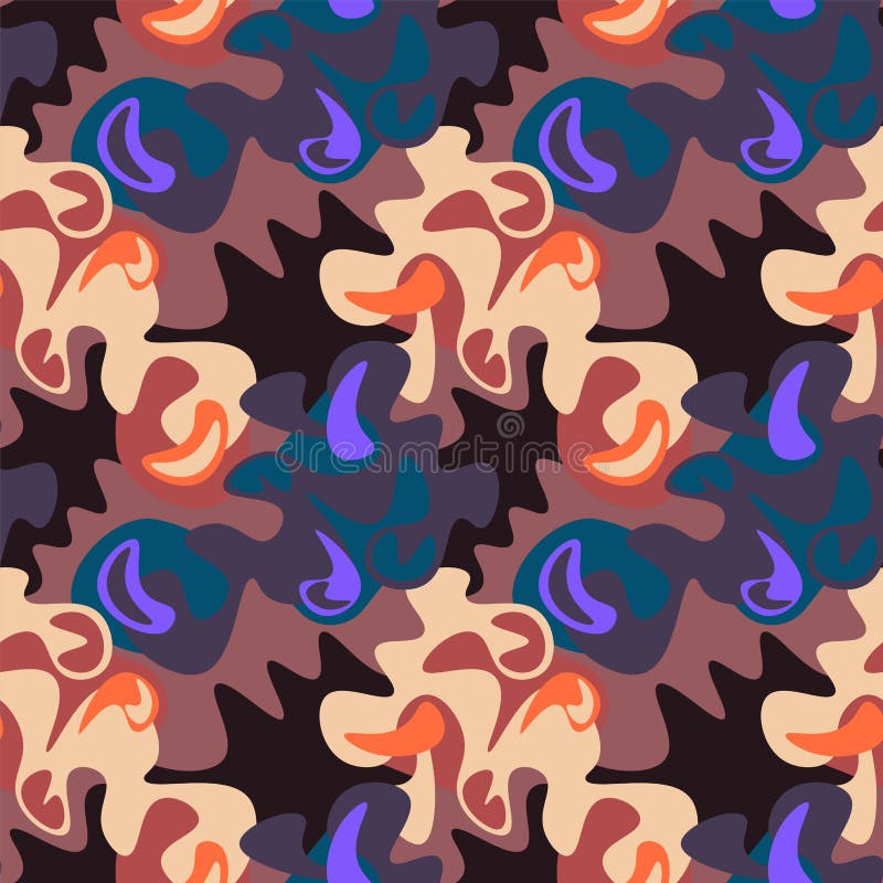 Seamless cute decorative vector pattern with shapes stock illustration