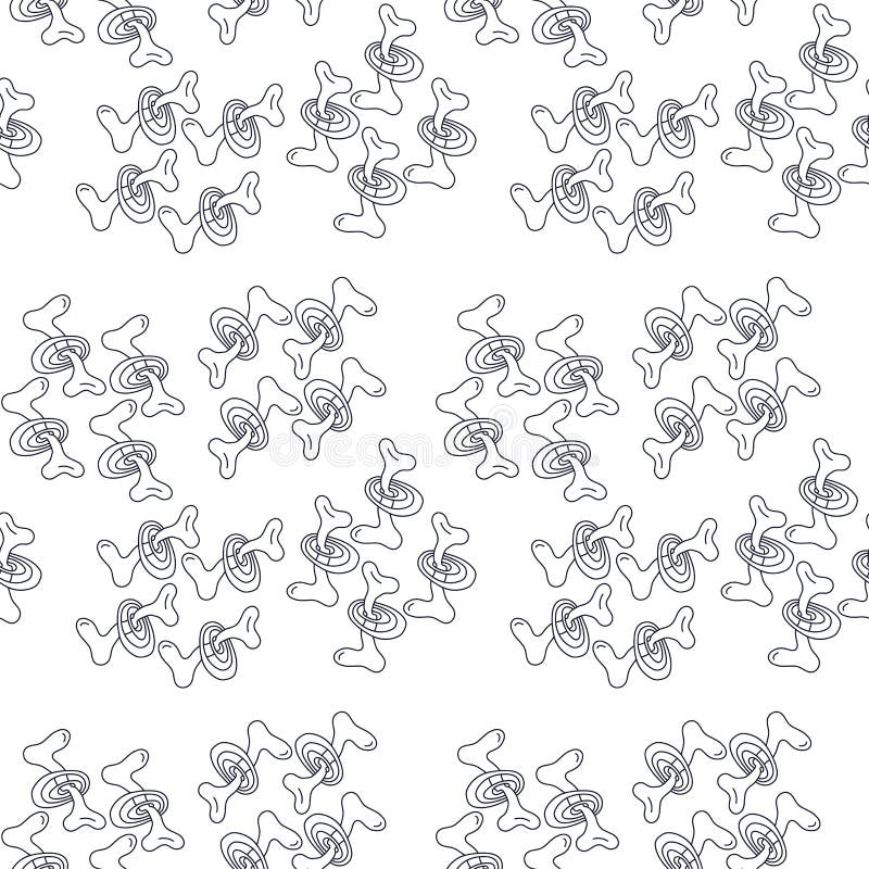 Abstract psychedelic seamless pattern with unique wave elements vector illustration