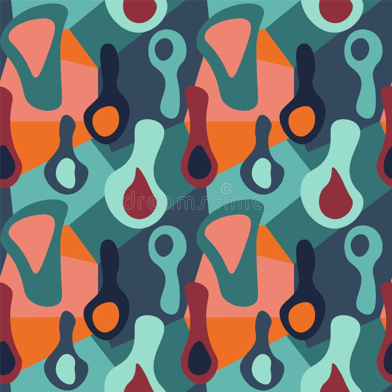 Seamless cute vector pattern with shapes royalty free illustration
