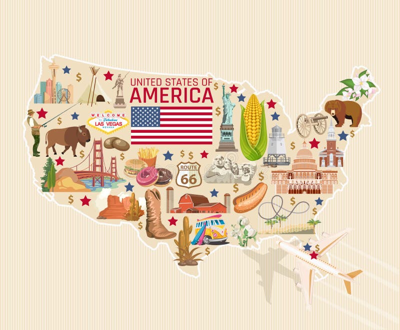 Добро пожаловать к карточке США детальной Плакат Соединенных Штатов Америки с статуей свободы иллюстрация вектора Добро пожаловать к карточке США детальной Плакат Соединенных Штатов Америки с статуей свободы иллюстрация вектора