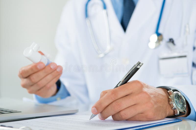 Perché I Dottori Scrivono Male Доктор Prescribing Медицина Стоковое Изображение - изображение