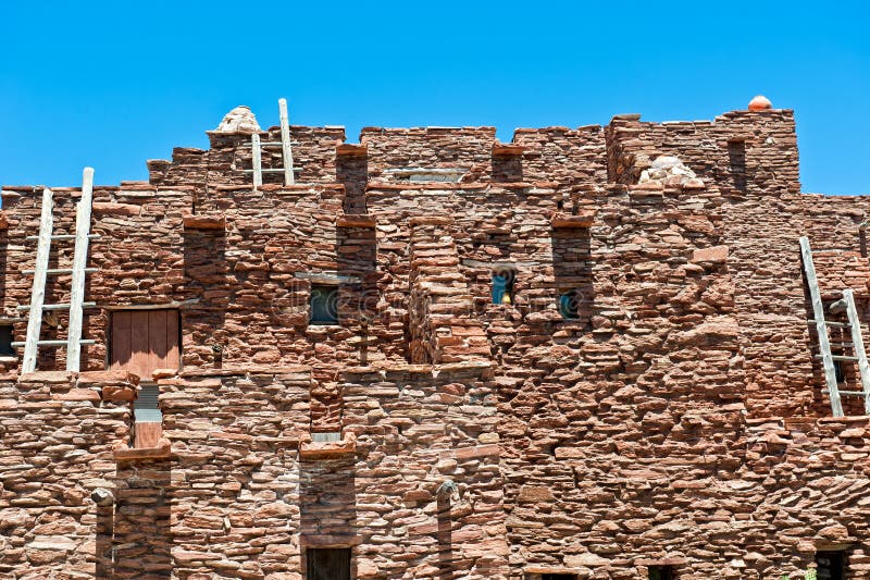 Hopi house in Grand Canyon Nation Park. Originally built in 1905 as quarters and place to sell souvenir and crafts from Hopi artisans. Hopi house in Grand Canyon Nation Park. Originally built in 1905 as quarters and place to sell souvenir and crafts from Hopi artisans.
