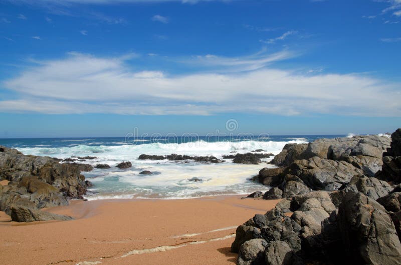 View onto the ocean outside of Pablo Nerudas house right at the beach. View onto the ocean outside of Pablo Nerudas house right at the beach