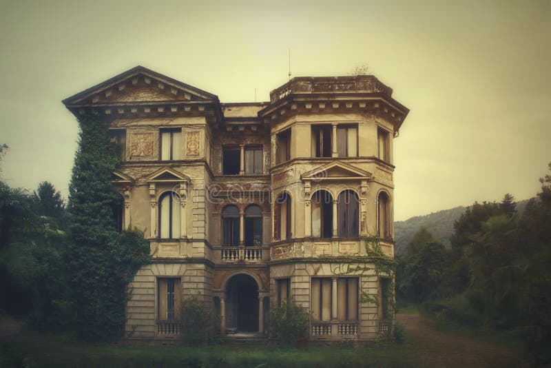 Italian-style Victorian house abandoned. Italian-style Victorian house abandoned