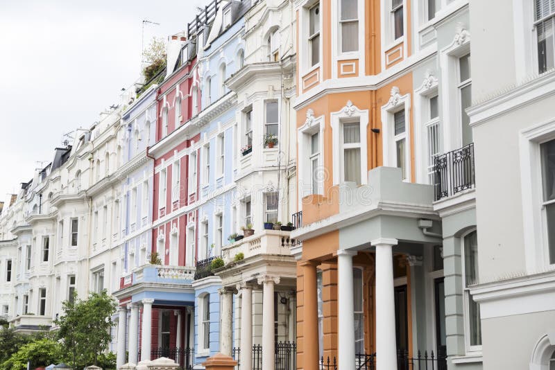 Дома Notting Hill красочные стоковые фото