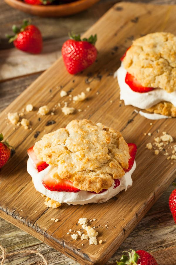 Домодельный shortcake клубники с взбитой сливк стоковая фотография