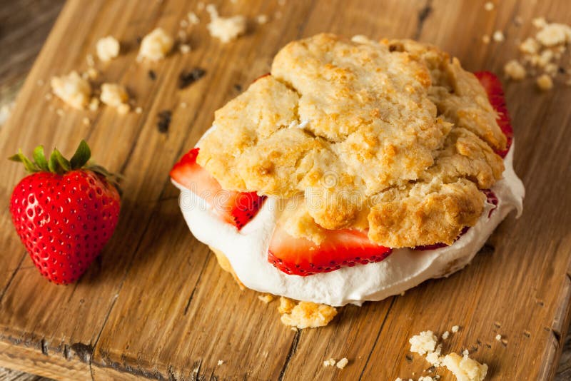 Домодельный shortcake клубники с взбитой сливк стоковые изображения