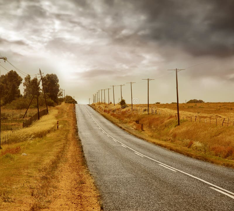 A street in a countryside. A street in a countryside