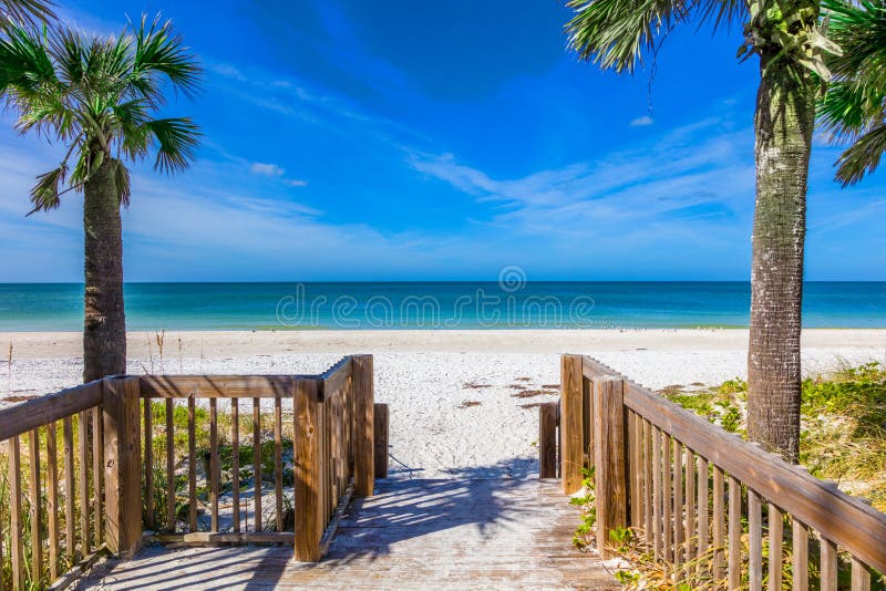 Walkway to Gulf of Mexico beach on Anna Maria Island in Bradenton Beach Florida. Walkway to Gulf of Mexico beach on Anna Maria Island in Bradenton Beach Florida